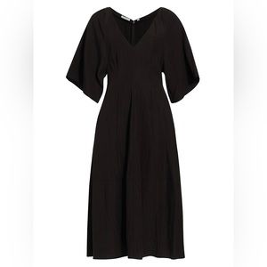 Vince V-Neck Flutter-Sleeve Midi Dress
